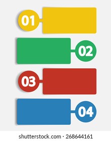 Vector design template with color numbered labels