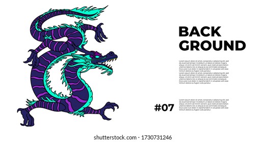 

Vector Design Template Of Colorful Dragon Poster