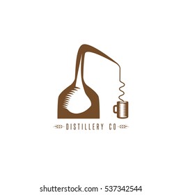 Vector Design Template Of Copper Whiskey Still