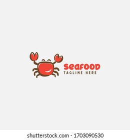 plantilla de diseño vectorial de cangrejo para restaurante de mariscos