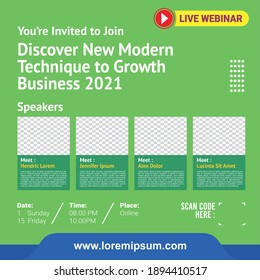
Vector Design Template Discover new modern technique to growth business 2021, with green and blue background