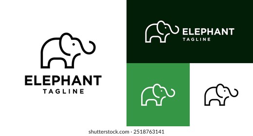 Modelo de design vetorial de logotipo de elefante, animal, besta, zoológico, circo. Ícone de símbolo EPS 10.