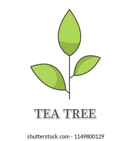 Vector design template and emblem, beauty and cosmetics oil, tea tree.
Logos in trendy linear style.