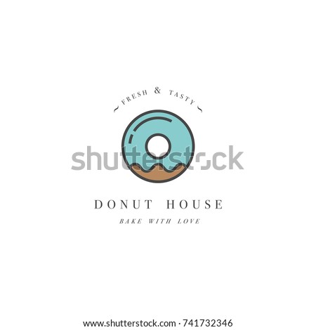Vector Design Template Emblem Donut Icon Stock Vector Royalty Free