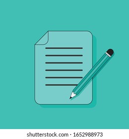 Vector design template for flat document icons, notes, or letters in the smartphone application