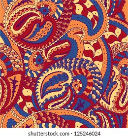 Vector design template. Flower grass oriental vintage seamless pattern.