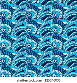 Vector design template. Flower grass oriental vintage seamless pattern.