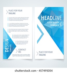 vector design template of flyer cover or leaflet with triangle background conceptual background scene performance fashionable empty business fancy imprint concept banner presentation visual graphical