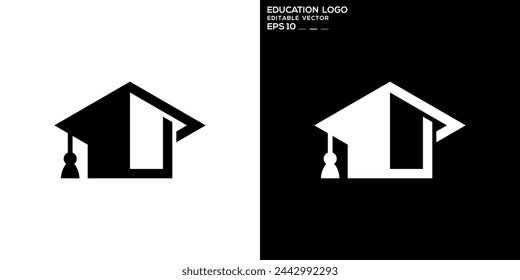 Vector design template of graduation hat logo, education, student, smart, academy, icon symbol EPS 10