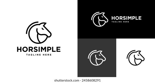 Vector design template of horse logo. Animals, speed, running, racing. EPS 10 icon symbols