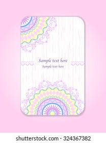 Vector design template. Ideal for wedding, Ethnic vintage patterns, tribal, Business Cards, save the date, baby shower, mothers day, valentines day, birthday cards, invitations. Vector illustration.