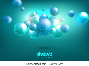 Vector design template and illustration in trendy bright gradient colors with abstract fluid shapes, paint splashes, ink drops and copy space for text - futuristic posters, banners and cover designs