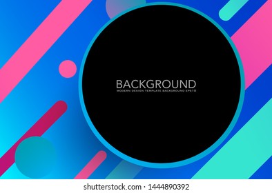 Vector design template and illustration in trendy bright gradient colors with abstract fluid shapes, paint splashes, ink drops and copy space for text - futuristic posters, banners and cover designs