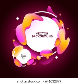 Vector design template and illustration in trendy bright gradient colors with abstract fluid shapes, paint splashes, ink drops and copy space for text - futuristic posters, banners and cover designs 