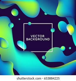 Plantilla de diseño vectorial e ilustración en colores brillantes y modernos con formas de fluido abstracto, salpicaduras de pintura, caídas de tinta y espacio de copia para texto - carteles futuristas, banners y diseños de portada 