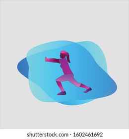 vector design template illustration of a woman warming up