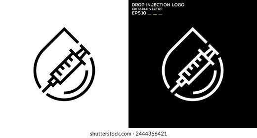 Vector design template of injection logo, health, medical, care, medicine, icon symbol EPS 10