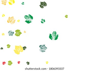 Vector design template ink splashes elements leaf print. Objects isolated on white. seamless pattern, colorful background. original creative illustration. 