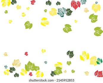 Vector design template ink splashes elements leaf print. Objects isolated on white. seamless pattern, colorful background. original creative illustration. 