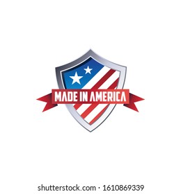 vector design template for Made In America Shield white background