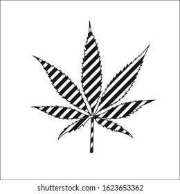 vector design template for marijuana leaves with lines