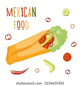 Vector design template for Mexican restaurant. Mexican food