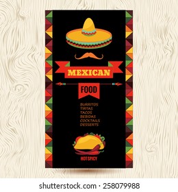  Vector design template for Mexican restaurant. Mexican food