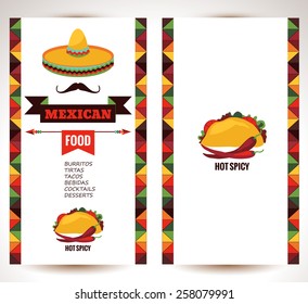  Vector design template for Mexican restaurant. Mexican food