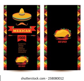  Vector design template for Mexican restaurant. Mexican food