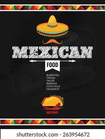 Vector design template for Mexican restaurant. Mexican food.