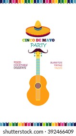 Vector design template for Mexican restaurant. Mexican food, Mexican party