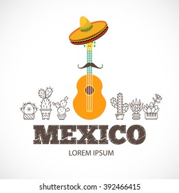 Vector design template for Mexican restaurant. Mexican food, Mexican party