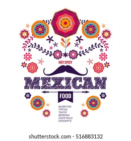 Vector design template for Mexican restaurant. Mexican food