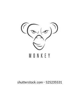 vector design template of the monkey face