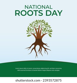 Plantilla de diseño de vectores para el Día Nacional de las Raíces. Ilustrar la fortaleza e interconectividad de la naturaleza con este gráfico cautivador.