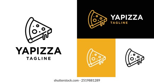 Modelo de design vetorial de logotipo de pizza, comida, restaurante, prato, menu, especial. Símbolo de ícone EPS 10.