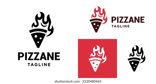 Modelo de design vetorial de logotipo de pizza, comida, restaurante, prato, menu, especial. Símbolo de ícone EPS 10