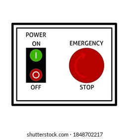 vector design template for power and emergency control panels for a production machine