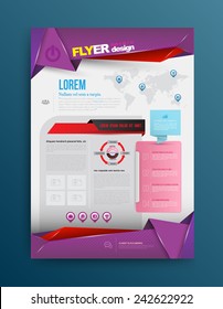 Vector design template printing. Vector illustration. Can use for business data report, presentation, web site, brochure, leaflet, flyer, poster and advertising.