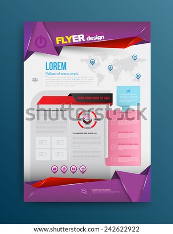 Vector design template printing. Vector illustration. Can use for business data report, presentation, web site, brochure, leaflet, flyer, poster and advertising.