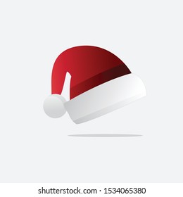 vector design template for a red white santa hat icon