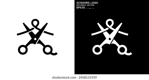 Vector design template of scissors logo.
Cutting, shaving, salon. Symbol icon EPS 10