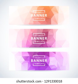 vector design template series of banner header for website with polygon geometric scene color colour pink group rainbow texture colourful abstract background scene technology pile colorful digital per