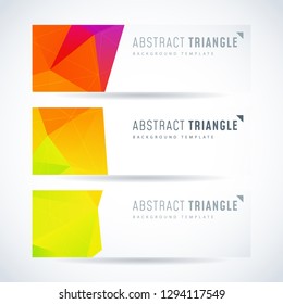 vector design template series of banner header for website with triangle geometric scene group texture abstract background scene technology pile digital performance modern site business cool set flag