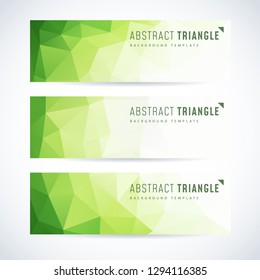 vector design template set of banner header for website with triangle geometric background group texture abstract background scene technology pile digital performance modern site business green cool s