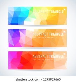 vector design template set of banner or header with rainbow triangle colorful background color colour summer rainbow texture colourful abstract background scene colorful digital dynamic performance mo