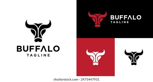 Vector design template of a simple buffalo head logo.
Animals, farms, horns. EPS 10