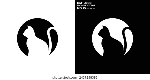 Vector design template of simple logo cat, pet, cute, symbol icon creative EPS10