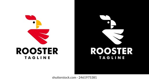 Vector design template of a simple rooster logo. Animals, livestock, poultry. EPS 10 icon symbol