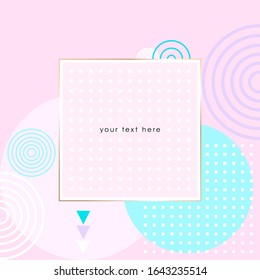 Vector design template for social media, banner, card, cover, poster. Color geometric elements on a rose background. 